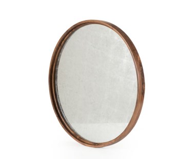 Round Silver Leaf Mirror